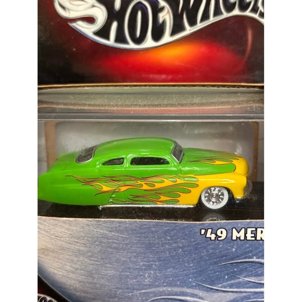 Hot Wheels 100% 2003 Metal Collection 49 Merc Green Yellow Flames No 27 1:64